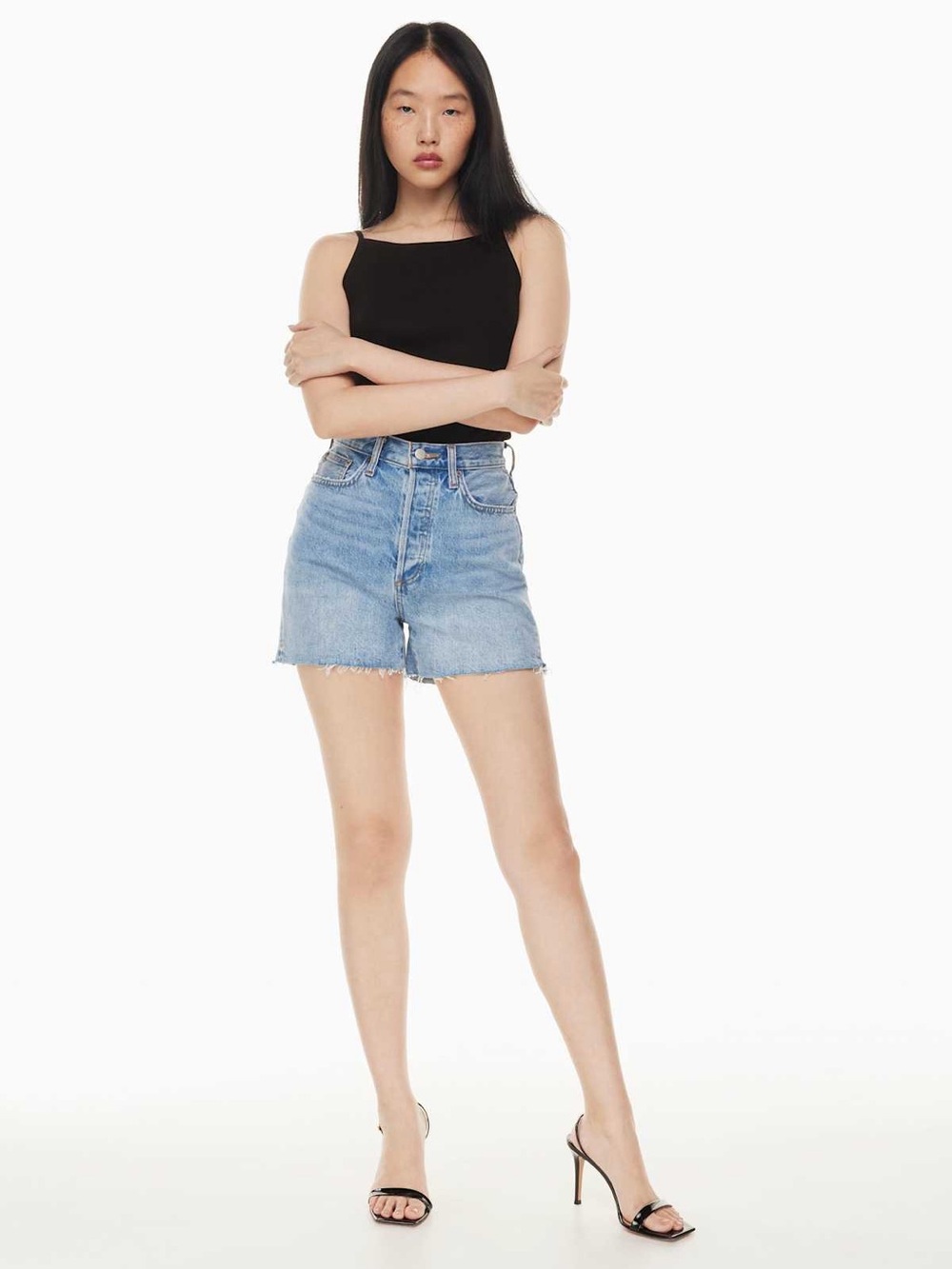 Aritzia Denim Forum The Yoko Hi-Rise Mid-Thigh Denim Short